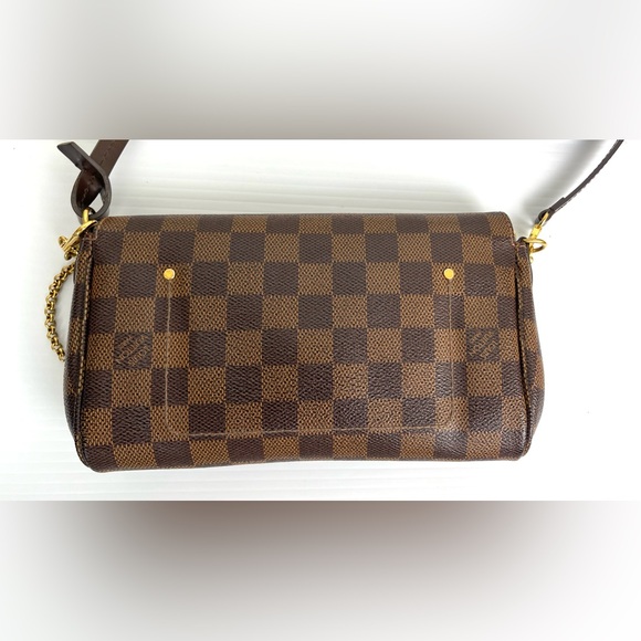 Authentic Louis Vuitton Favorite PM Damier Ebene Crossbody Clutch Purse Handbag - Picture 8 of 16